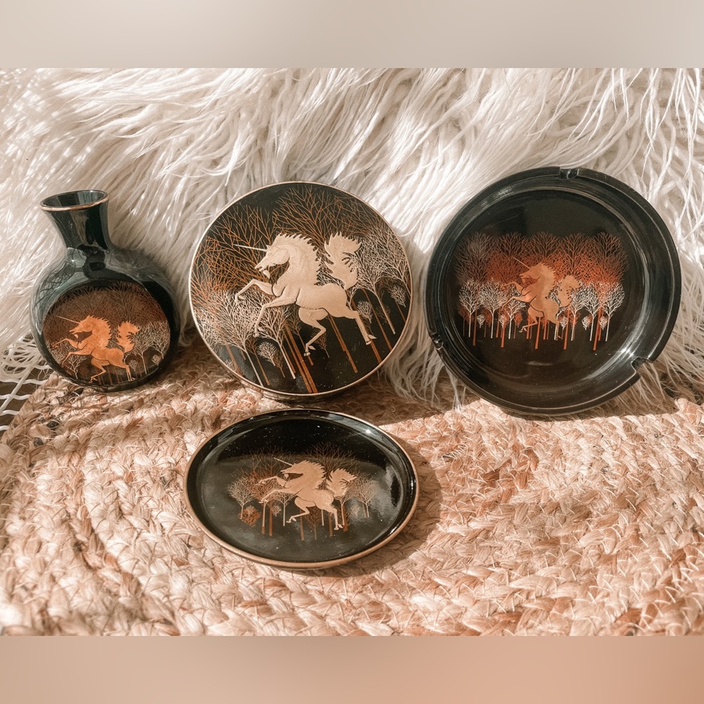 MCM • Retro • Otagiri Unicorn • Coasters • Bud Vase • Ashtray